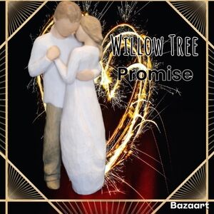 Willow Tree Embracing Couple / Hand Painted Resin Figurine 9in Tall
